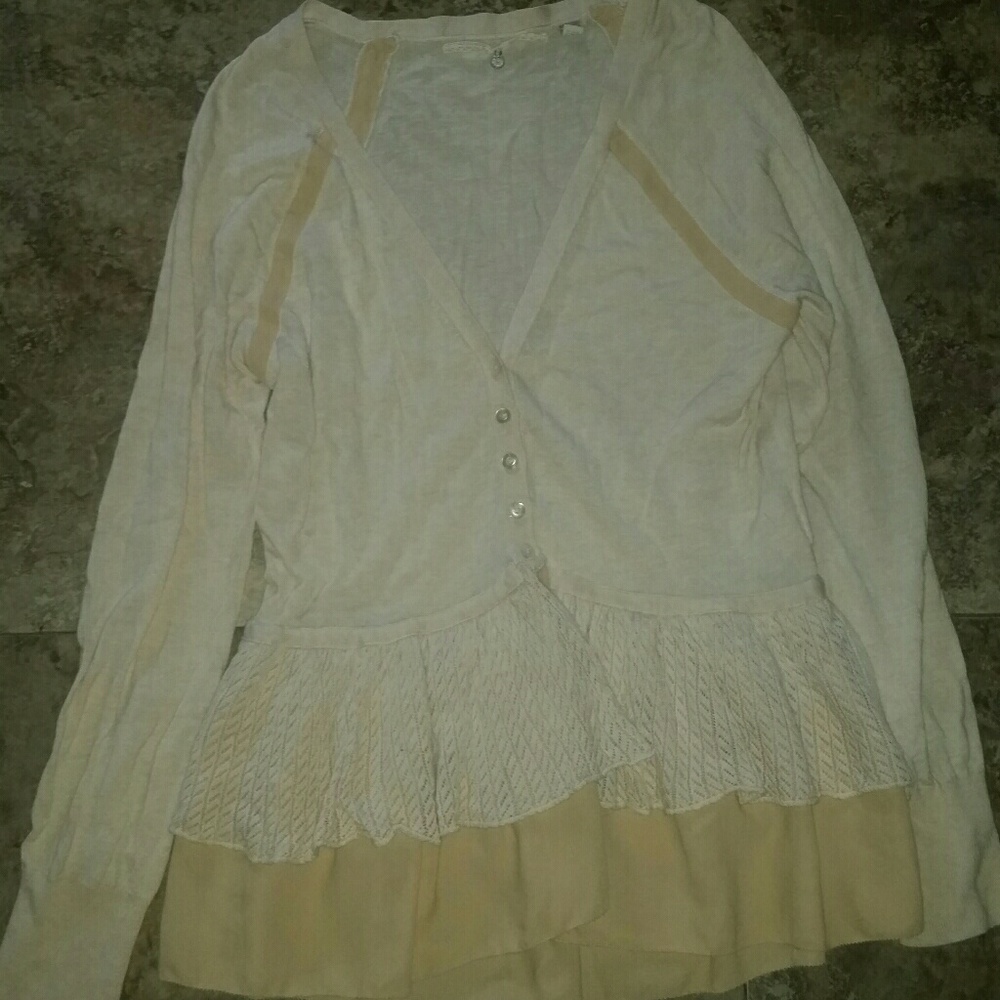 Anthropologie knitted and knotted m lace cardigan